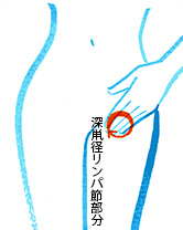 疲労回復のための深鼡径(脚の付け根)のリンパマッサージ